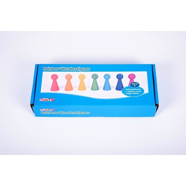 Drvene figure duginih boja, 7 kom, 10 cm - Slika 5