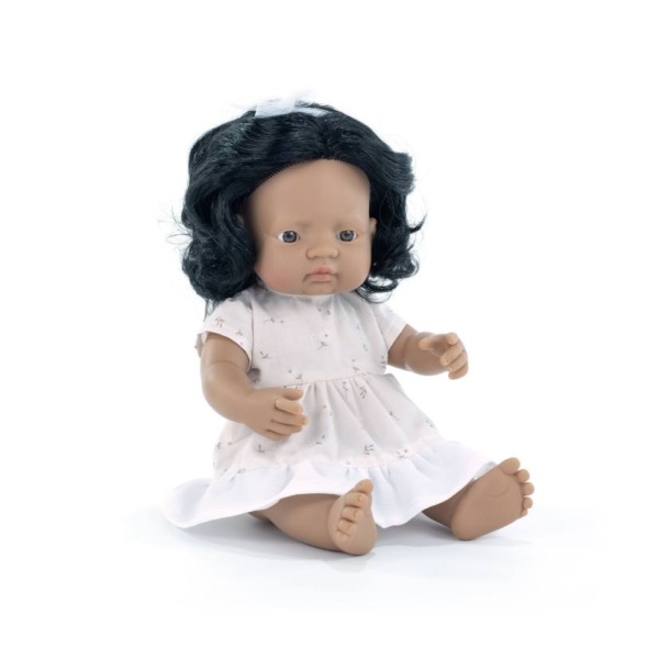 Lutka djevojčica latinoameričke rase 38 cm, odjevena
